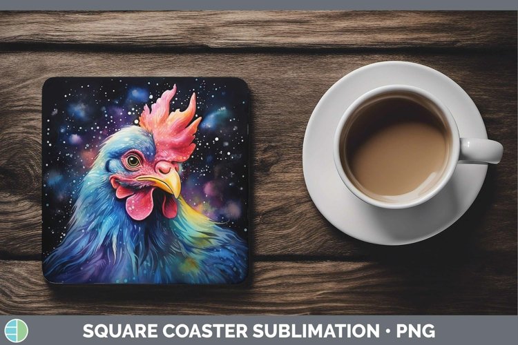 Galaxy Chicken Square Coaster Sublimation Coaster Designs