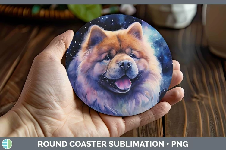 Galaxy Chow Chow Round Coaster Sublimation Coaster Designs