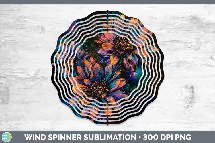 Galaxy Chrysanthemum Wind Spinner Sublimation Spinner Design