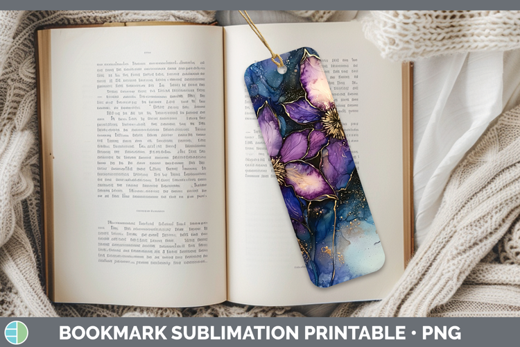 Galaxy Clematis Bookmark Sublimation Printable Designs
