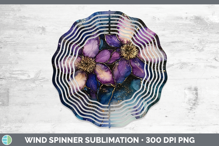 Galaxy Clematis Wind Spinner Sublimation Spinner Designs
