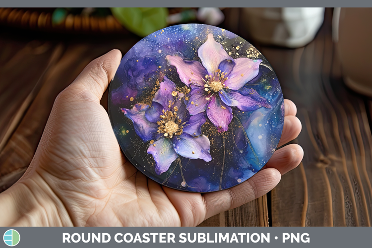 Galaxy Columbine Round Coaster Sublimation Coaster Designs