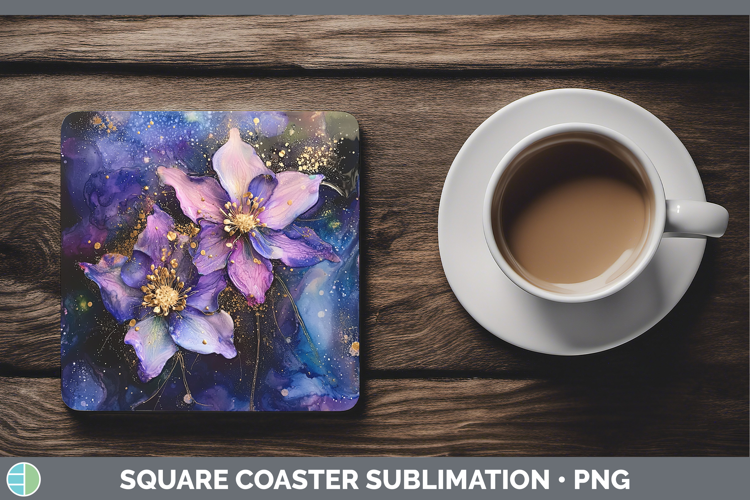 Galaxy Columbine Square Coaster Sublimation Coaster Designs
