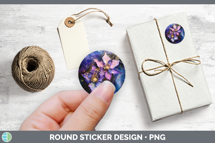 Galaxy Columbine Stickers | Round Labels Designs