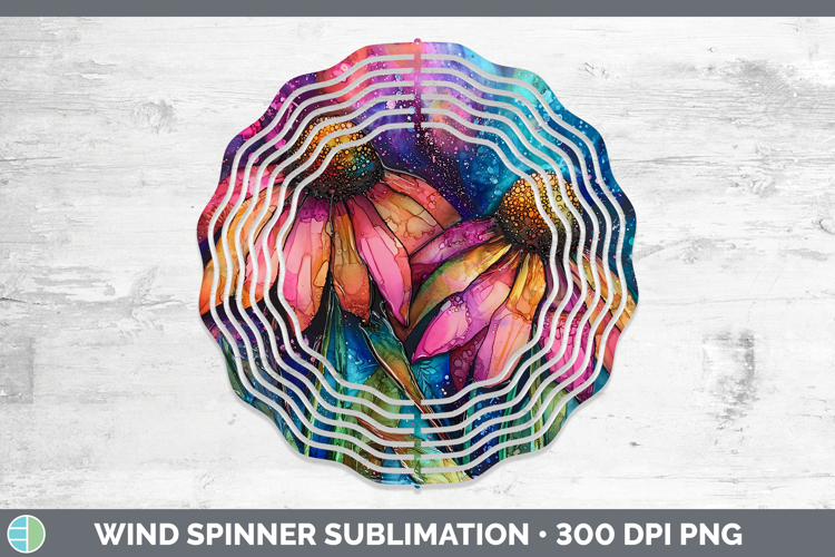 Galaxy Coneflower Wind Spinner Sublimation Spinner Designs