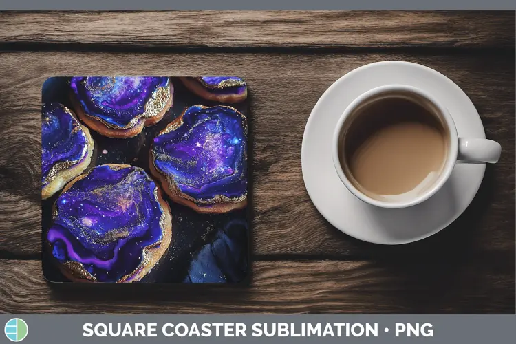 Galaxy Cookies Square Coaster Sublimation Coaster Designs