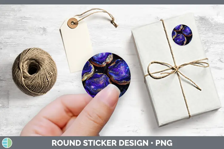 Galaxy Cookies Stickers | Round Labels Designs