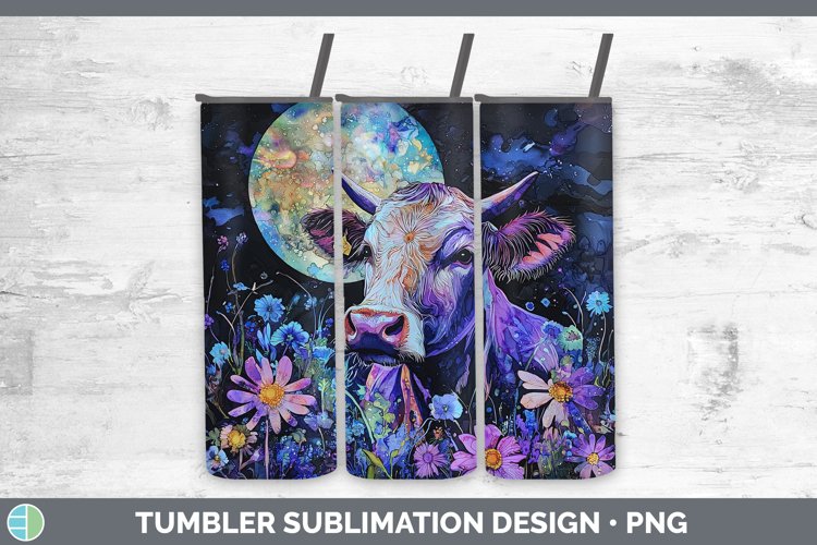 Galaxy Cow Tumbler Sublimation 20 oz Skinny Tumbler Designs