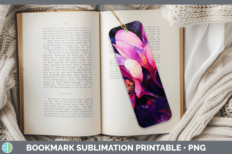 Galaxy Cyclamen Bookmark Sublimation Printable Designs