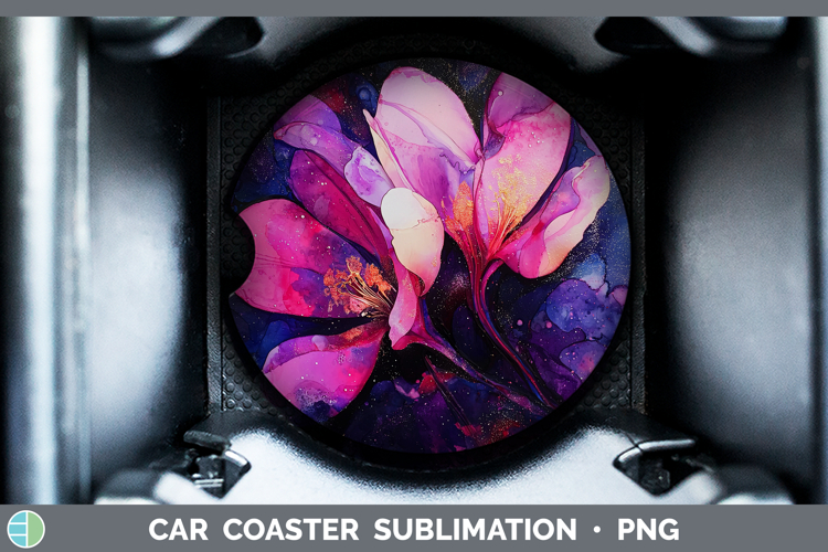 Galaxy Cyclamen Car Coaster Sublimation Designs