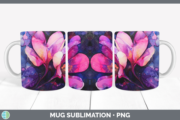 Galaxy Cyclamen Mug Wrap Sublimation Coffee Cup Designs