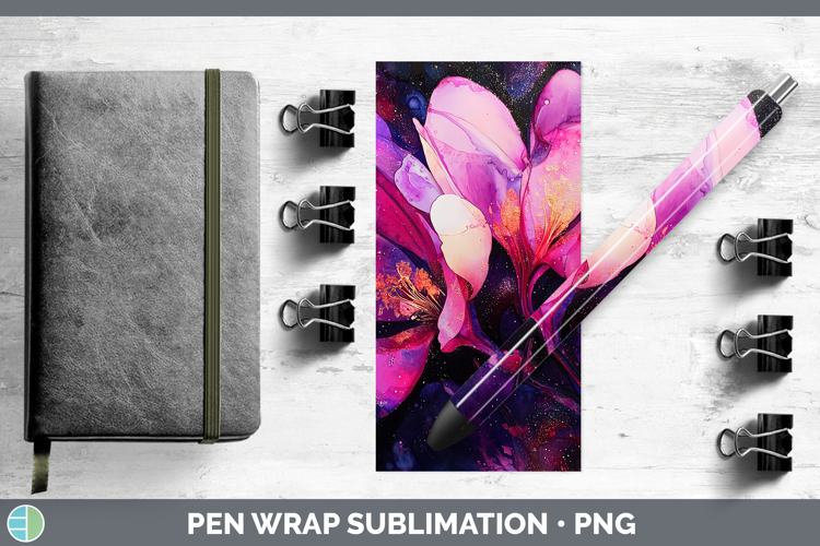 Galaxy Cyclamen Pen Wrap Sublimation Pen Designs