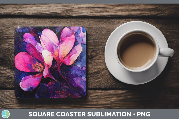 Galaxy Cyclamen Square Coaster Sublimation Coaster Designs