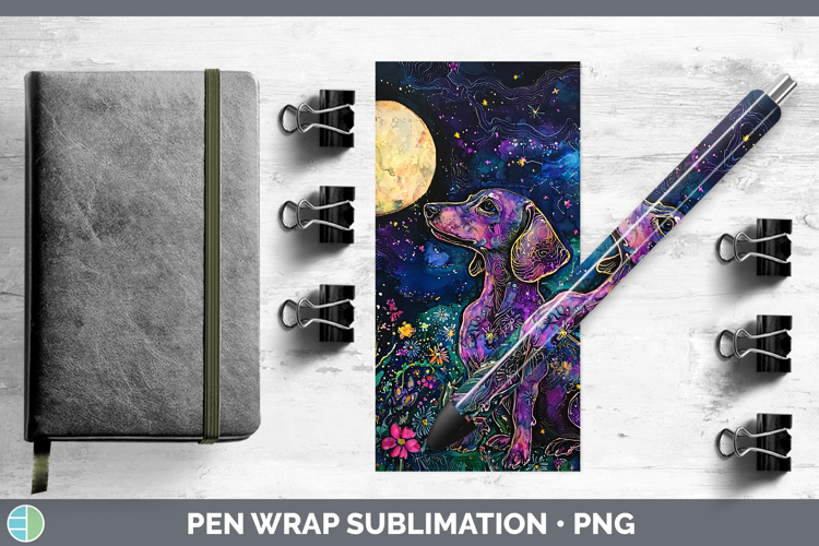 Galaxy Dachshund Pen Wrap Sublimation Pen Designs
