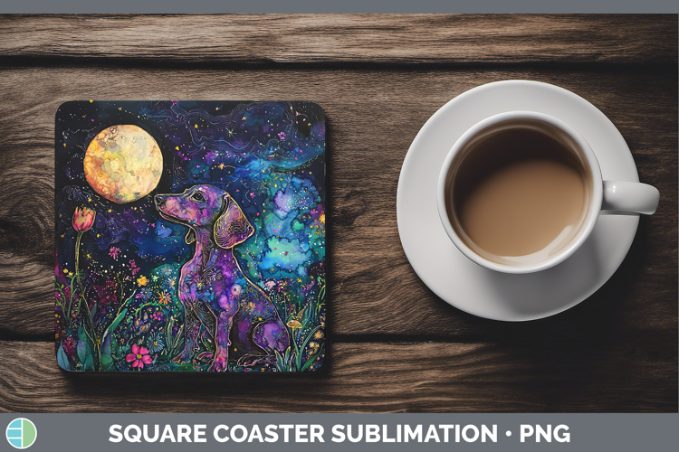 Galaxy Dachshund Square Coaster Sublimation Coaster Designs