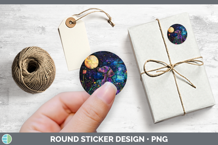 Galaxy Dachshund Stickers | Round Labels Designs
