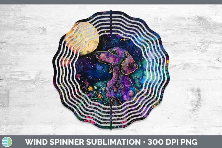Galaxy Dachshund Wind Spinner Sublimation Spinner Designs