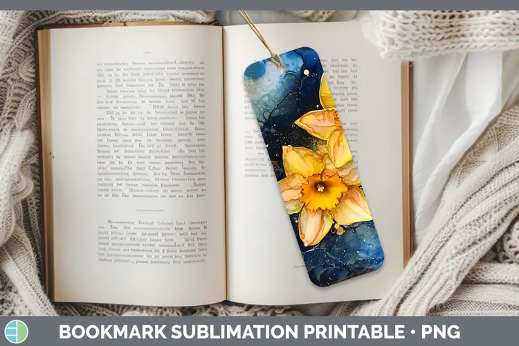 Galaxy Daffodil Bookmark Sublimation Printable Designs