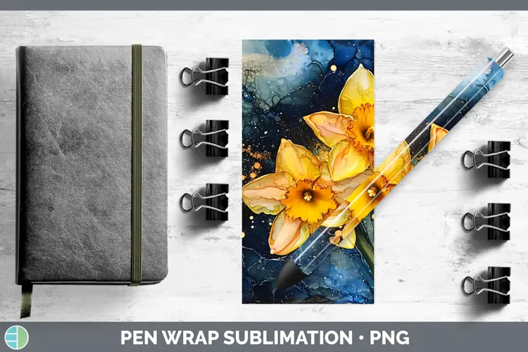 Galaxy Daffodil Pen Wrap Sublimation Pen Designs