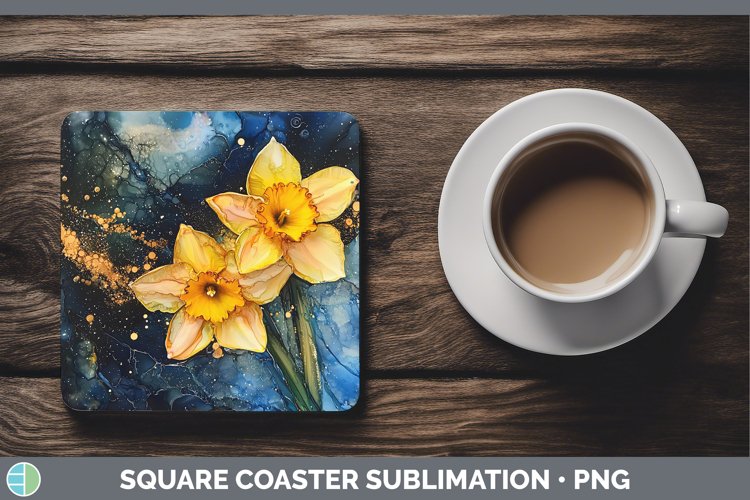 Galaxy Daffodil Square Coaster Sublimation Coaster Designs