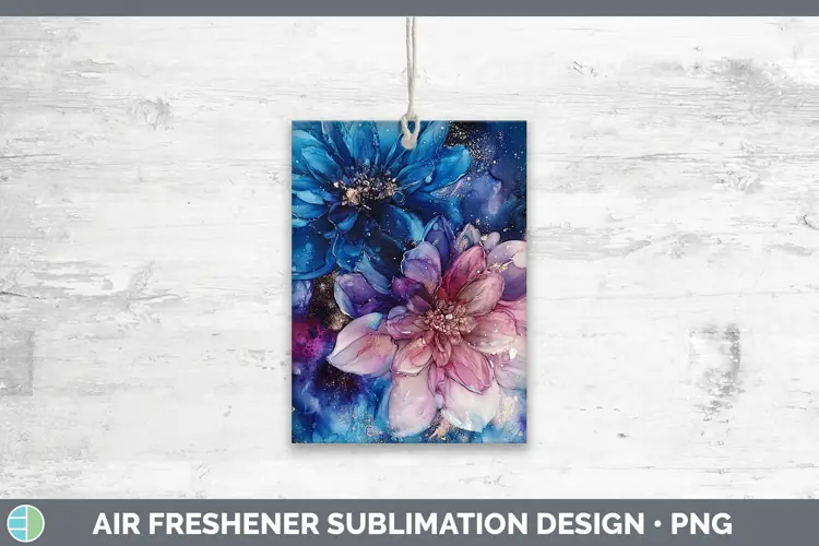 Galaxy Dahlia Air Freshener Sublimation Car Freshener Design