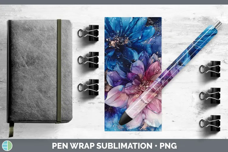 Galaxy Dahlia Pen Wrap Sublimation Pen Designs