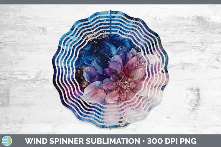 Galaxy Dahlia Wind Spinner Sublimation Spinner Designs