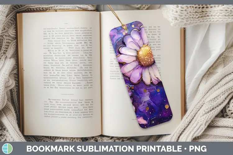 Galaxy Daisy Bookmark Sublimation Printable Designs