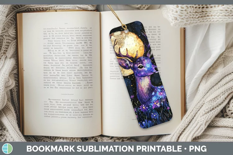 Galaxy Deer Bookmark Sublimation Printable Designs