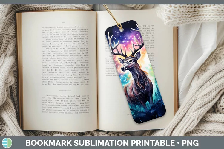 Galaxy Deer Bookmark Sublimation Printable Designs