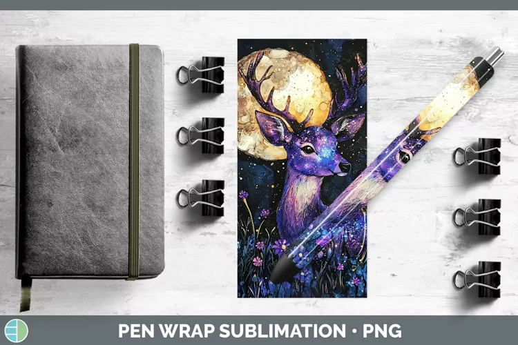 Galaxy Deer Pen Wrap Sublimation Pen Designs