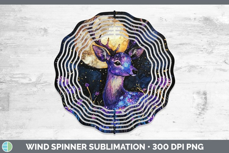 Galaxy Deer Wind Spinner Sublimation Spinner Designs