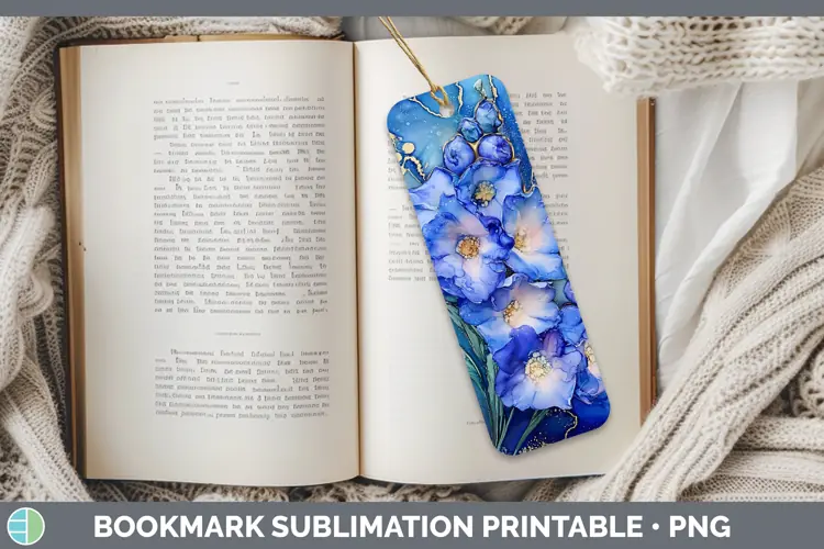 Galaxy Delphinium Bookmark Sublimation Printable Designs