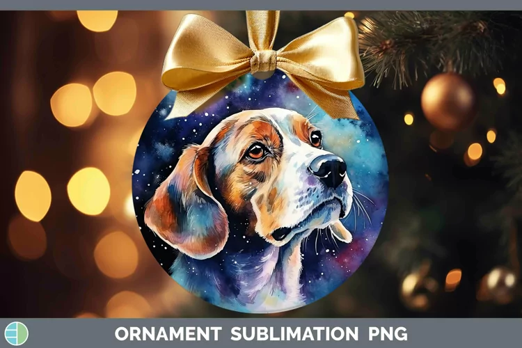 Galaxy Dog Beagle Ornament Sublimation Bauble Designs