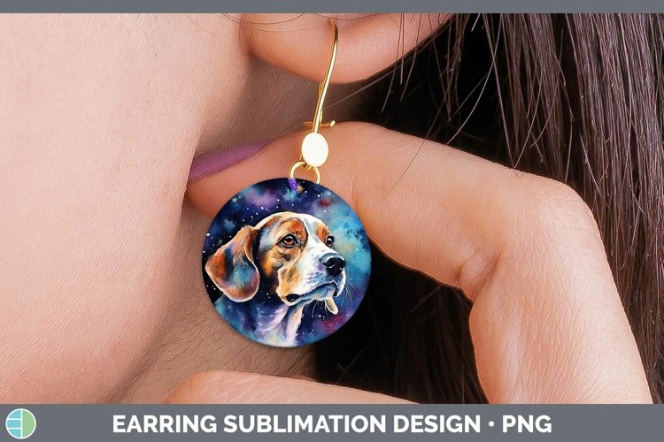 GorgeousGalaxy Dog Round Earrings design.
