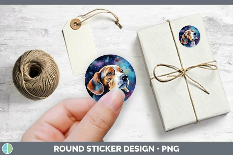 Galaxy Dog Beagle Stickers | Round Labels Designs