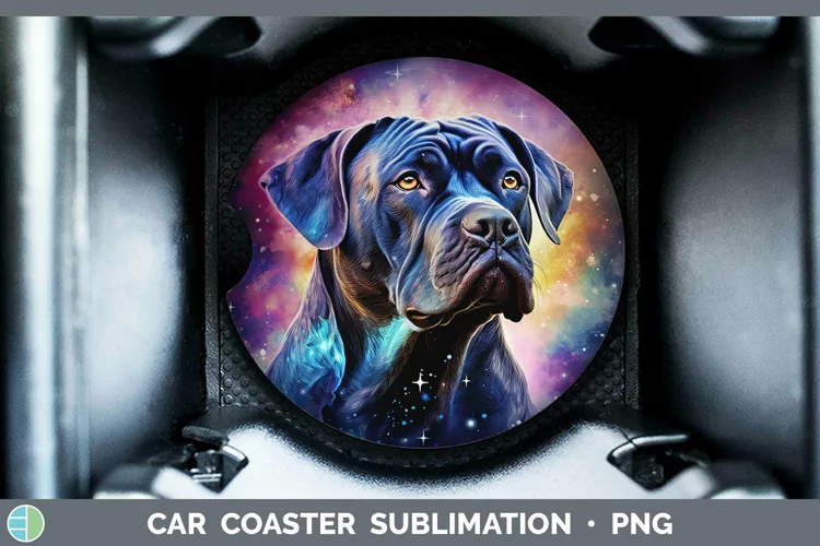 Galaxy Dog Cane Corso Car Coaster Sublimation Coaster Design