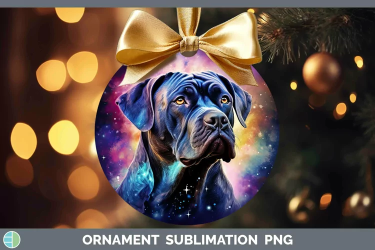 Galaxy Dog Cane Corso Ornament Sublimation Bauble Designs