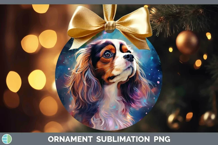 Galaxy Dog Cavalier King Charles Spaniel Ornament Sublimatio