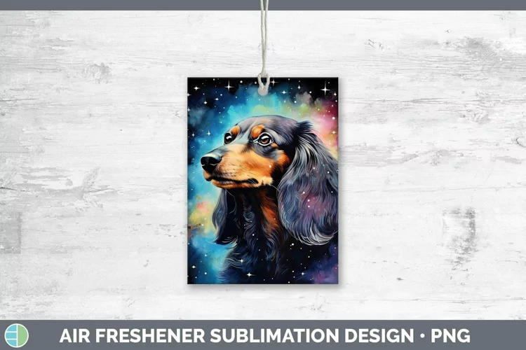 Galaxy Dog Dachshund Air Freshener Sublimation Car Freshener