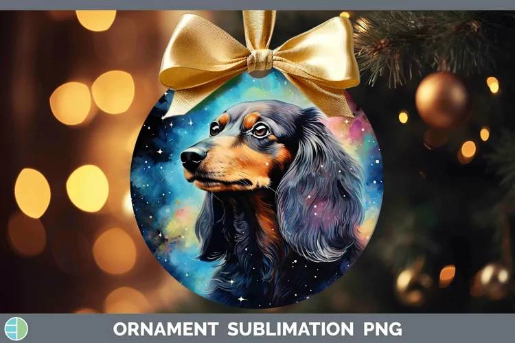 Galaxy Dog Dachshund Ornament Sublimation Bauble Designs