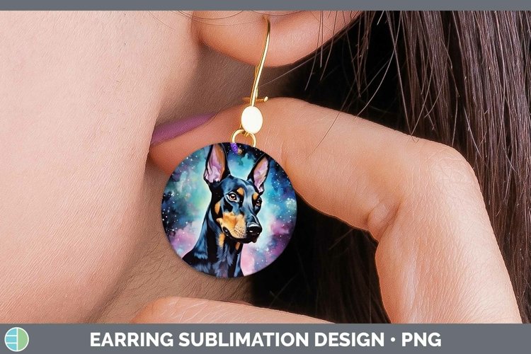GorgeousGalaxy Dog Round Earrings design.