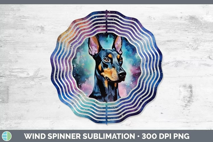 Galaxy Dog Doberman Pinscher Wind Spinner Sublimation Spinne