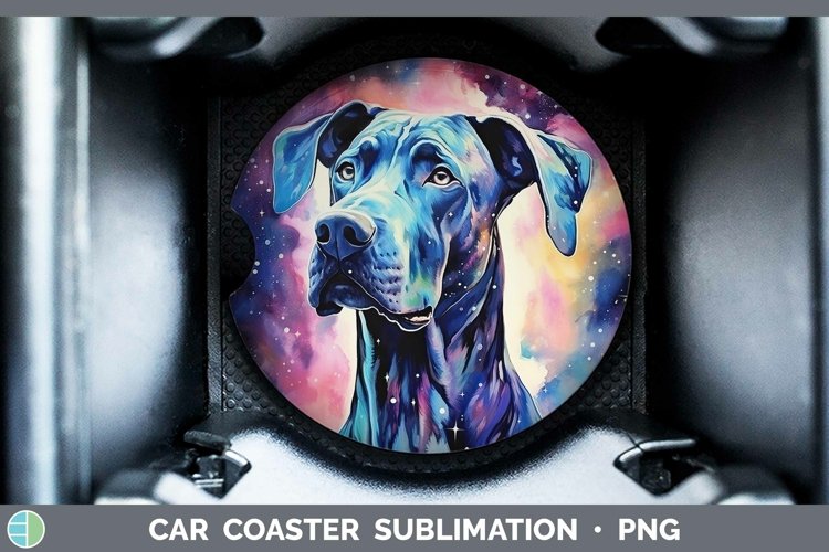 Galaxy Dog Great Dane Car Coaster Sublimation Coaster Design