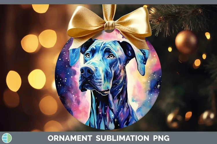 Galaxy Dog Great Dane Ornament Sublimation Bauble Designs