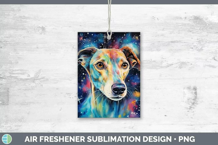 Galaxy Dog Greyhound Air Freshener Sublimation Car Freshener