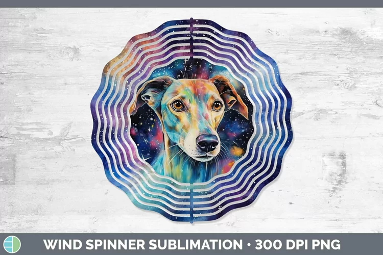 Galaxy Dog Greyhound Wind Spinner Sublimation Spinner Design
