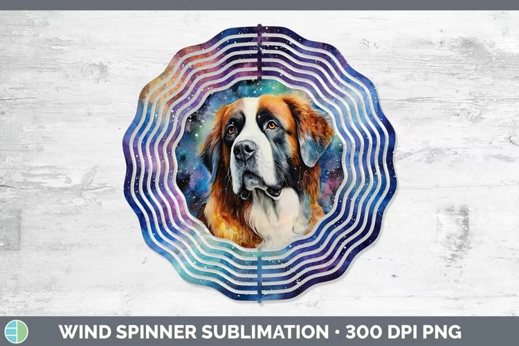 Galaxy Dog Saint Bernard Wind Spinner Sublimation Spinner De