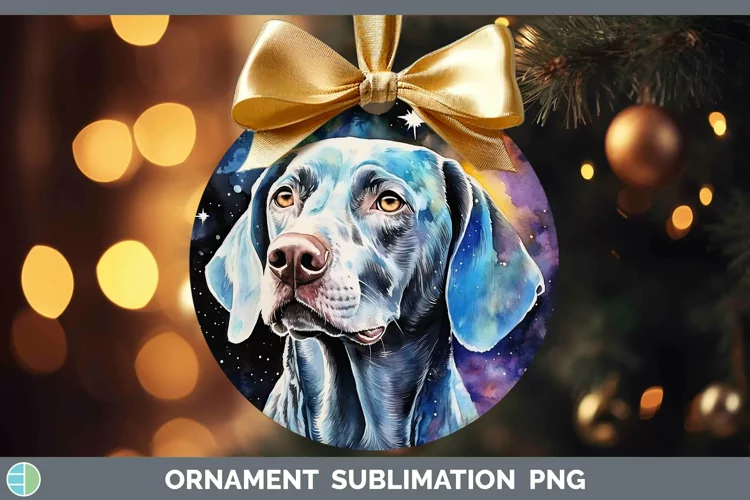 Galaxy Dog Weimaraner Ornament Sublimation Bauble Designs