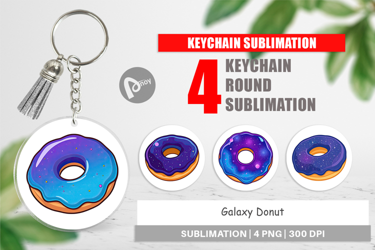 Keychain Galaxy Donut